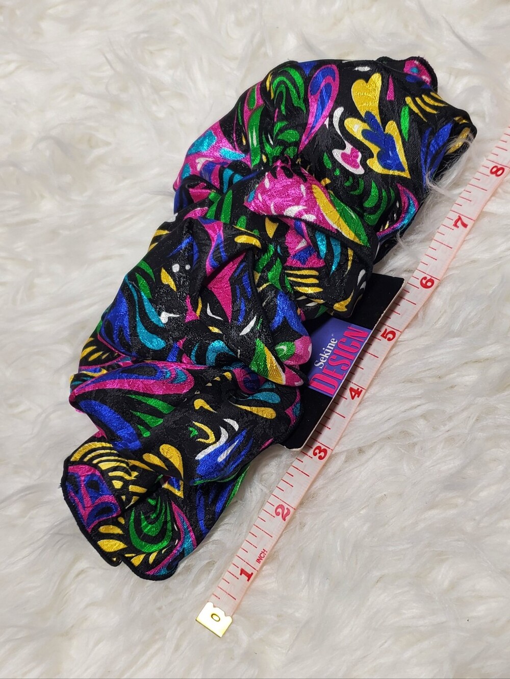 Nwt vintage 80s/90s large hair barrette y2k super cute colorful retro print